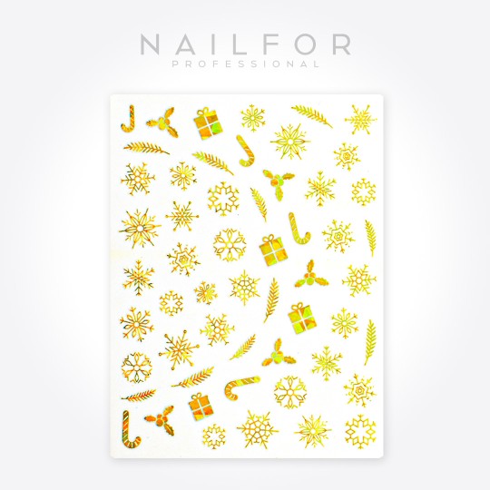 ADESIVI STICKERS decorazione nail art ST648 cuori deco gold - Nailfor