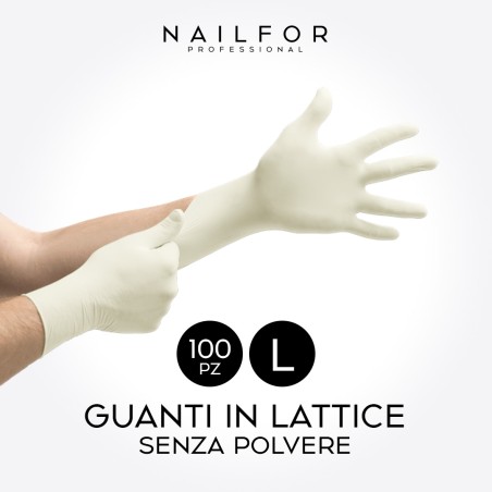 Guanto lattice bianco senza polvere 100 pz. New Med - KB Shop