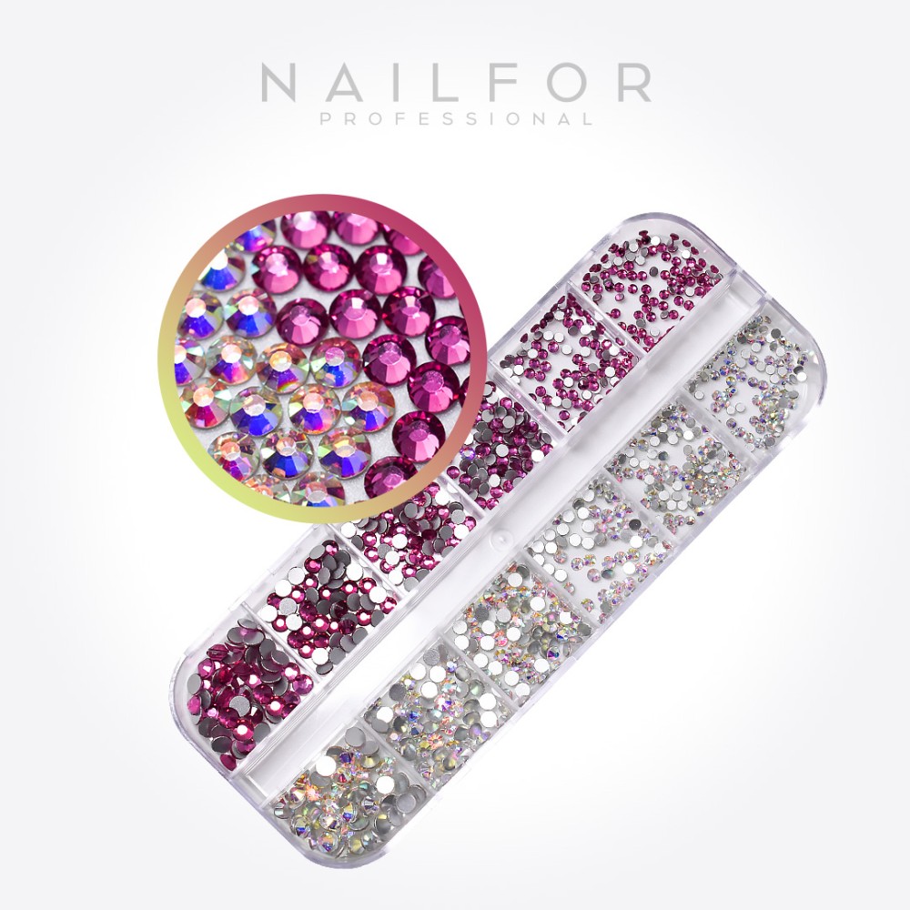 BES-20828 - Nail Art - beselettronica - Diamantini unghie micro cristalli  strass decorazioni nail art manicure rossi